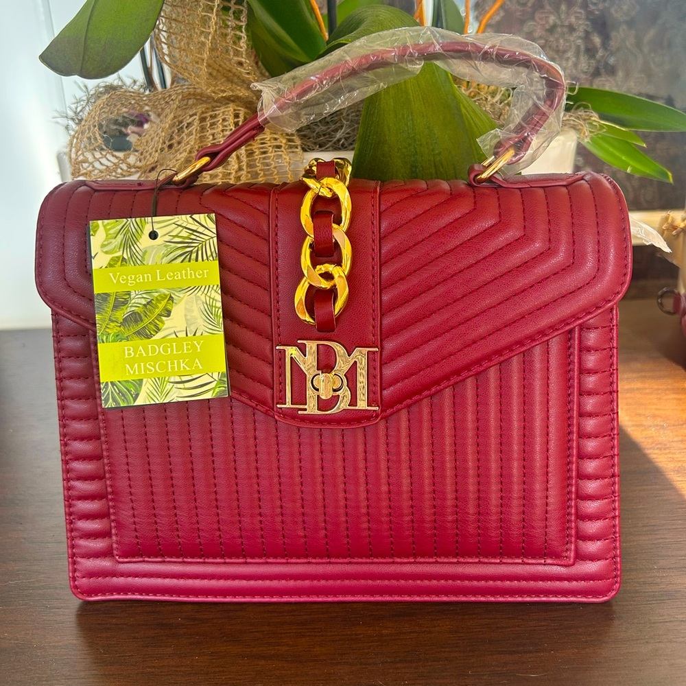 BRAND NEW Badgley Mischka Crossbody Bag In Burgundy.